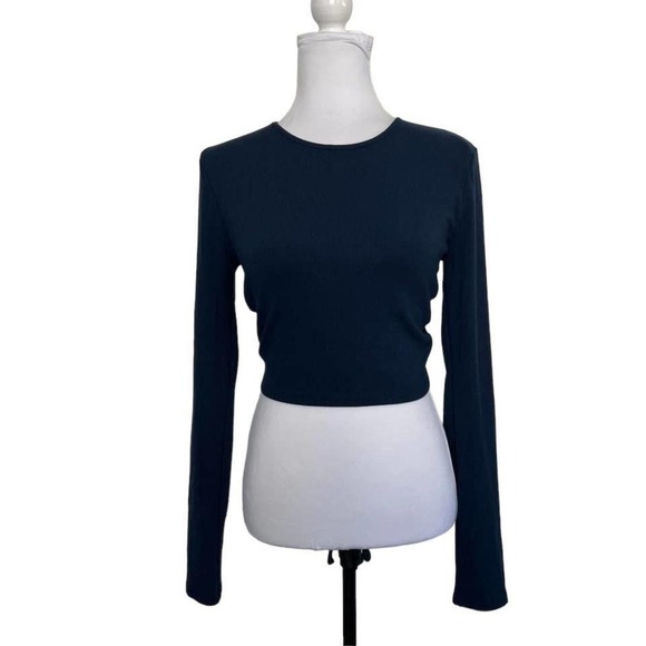 Lovers and Friends Top Long Sleeve Open Tie Back Blue Size M - Picture 1 of 9